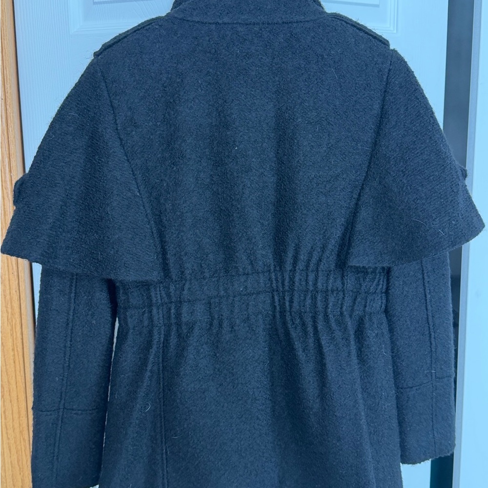 Guess Women's Black Cape Coat with Button Accents - Picture 3 of 3